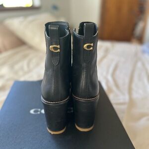 Coach Black Leather Boots with Tan Interior size 8.5